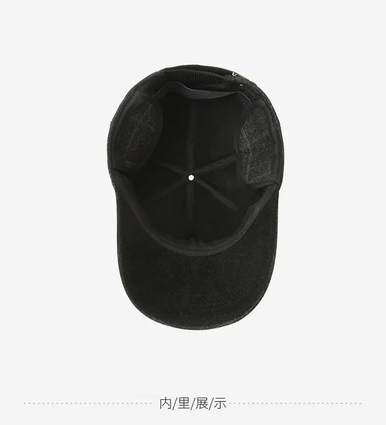 Winter Wool Baseball Cap for Men Navy Blue — feature 13