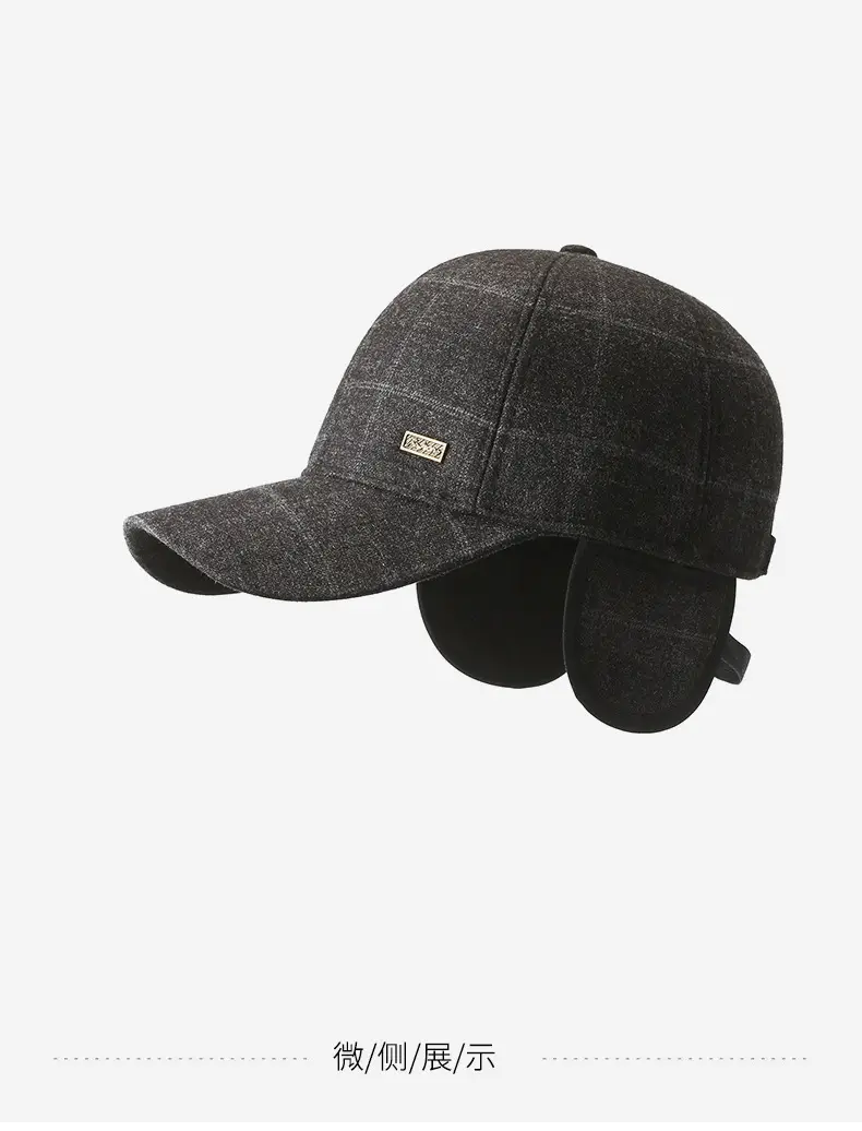 Winter Wool Baseball Cap for Men Navy Blue — feature 14