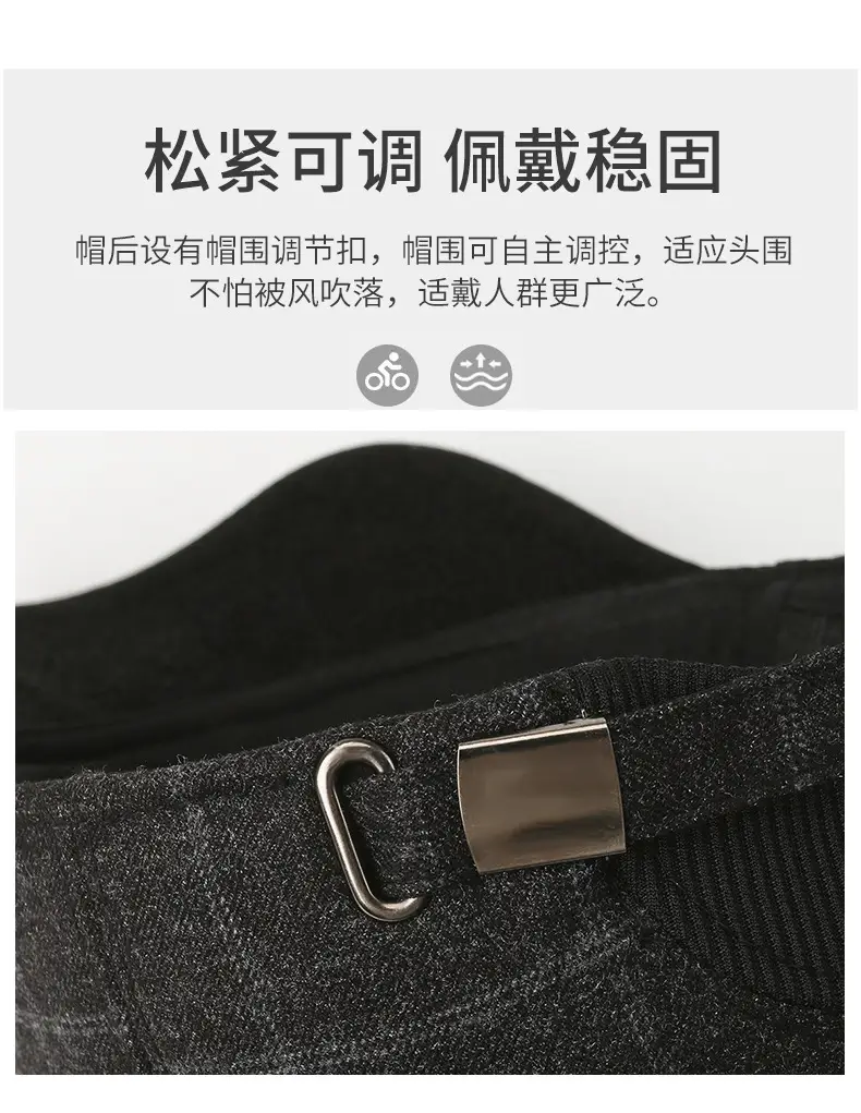 Winter Wool Baseball Cap for Men Navy Blue — feature 6