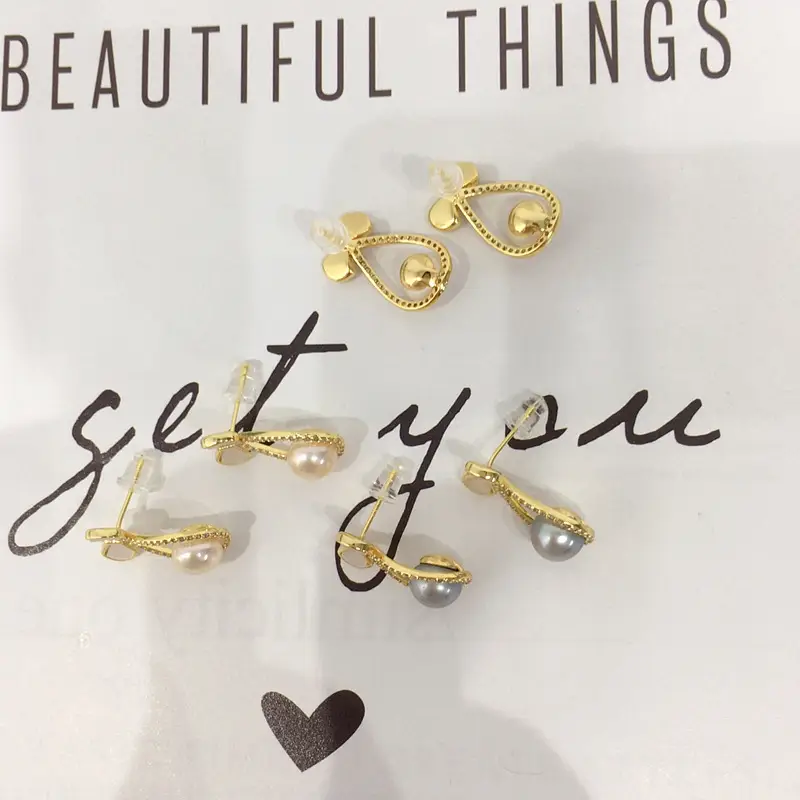 Zhuji Pearl Earrings 18K Gold Filled Sweet Bow Design - Image 6