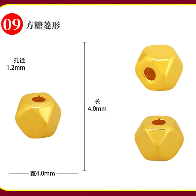 Gold Broken Golden Triangle Bead Set 999 Twisted