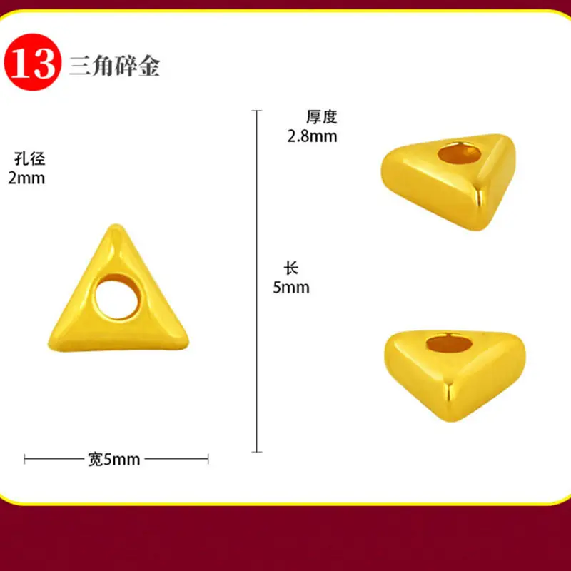 Gold Broken Golden Triangle Bead Set 999 Twisted