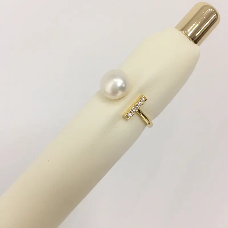 18K Real Gold Pearl Ring with Live Broadcast Cross Border Design - Image 4