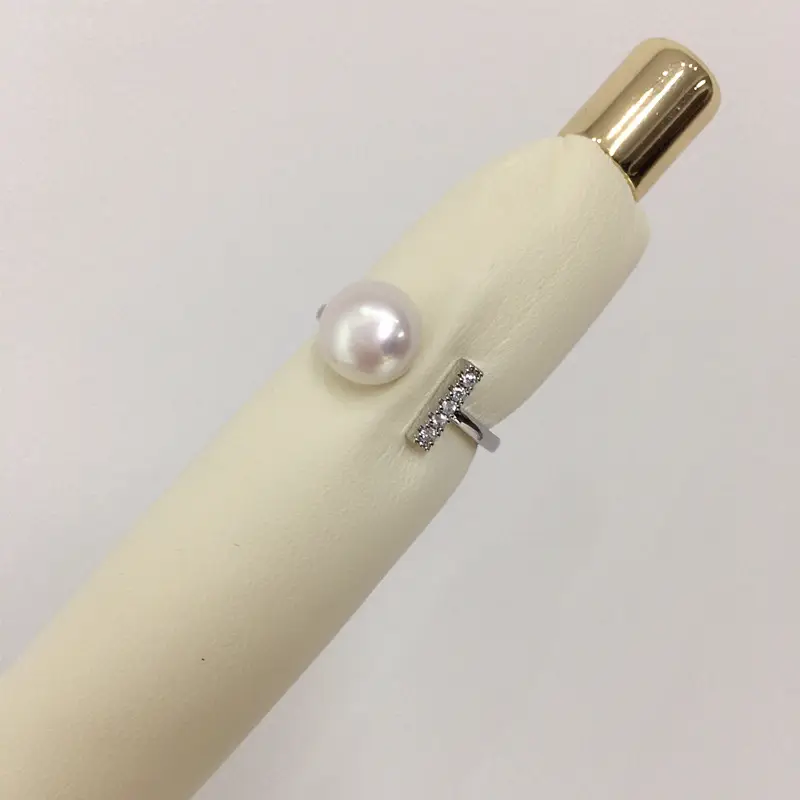 18K Real Gold Pearl Ring with Live Broadcast Cross Border Design - Image 5