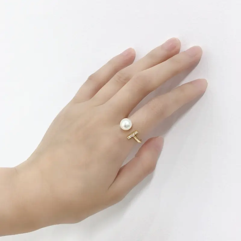 18K Real Gold Pearl Ring with Live Broadcast Cross Border Design - Image 6