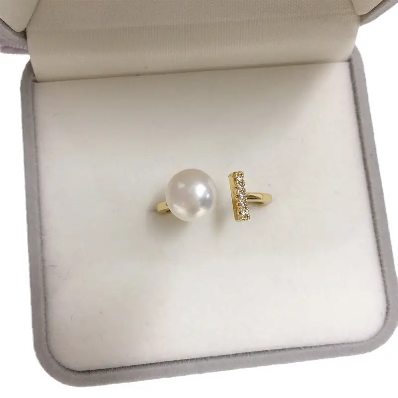 18K Real Gold Pearl Ring with Live Broadcast Cross Border Design - Image 7