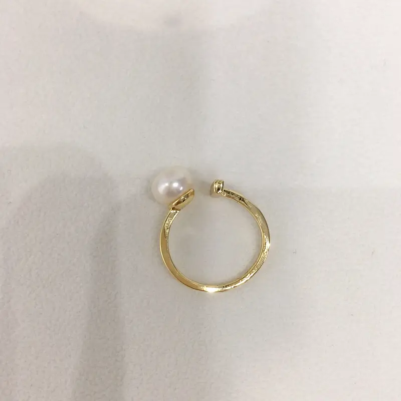 18K Real Gold Pearl Ring with Live Broadcast Cross Border Design — feature 9