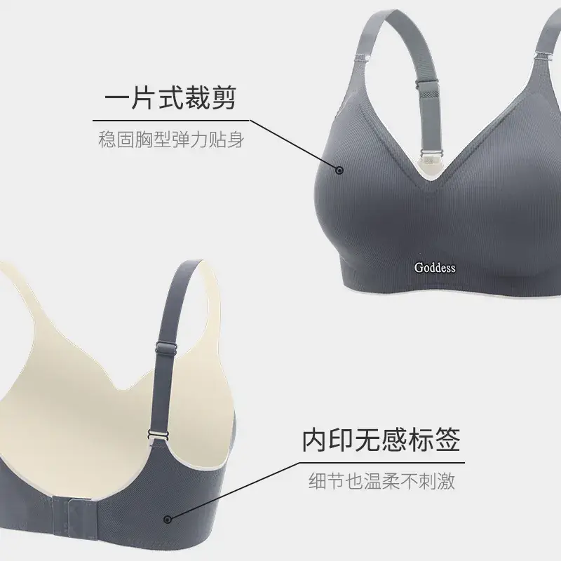 Goddess Gray Fixed Cup Seamless Latex Sports Bra