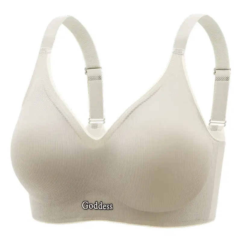 Goddess Gray Fixed Cup Seamless Latex Sports Bra