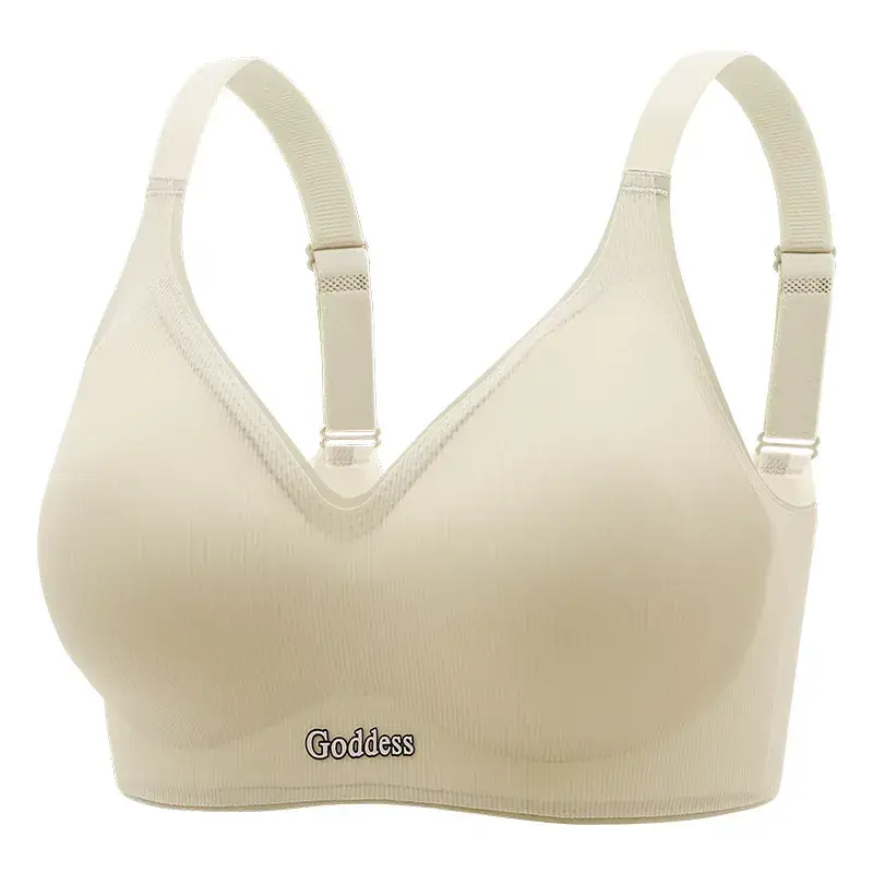 Goddess Gray Fixed Cup Seamless Latex Sports Bra