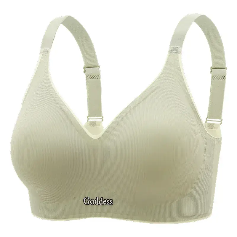 Goddess Gray Fixed Cup Seamless Latex Sports Bra