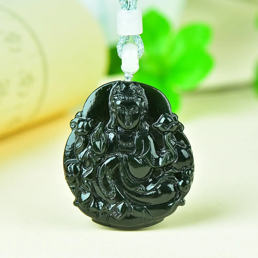 Auspicious Guanyin Jade Pendant for Men - Image 3