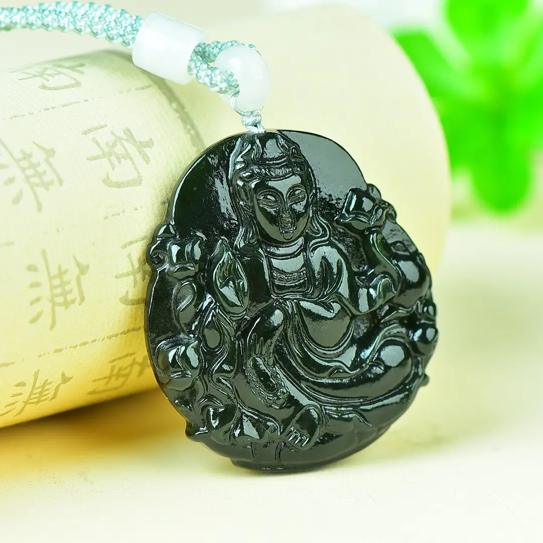 Auspicious Guanyin Jade Pendant for Men - Image 4