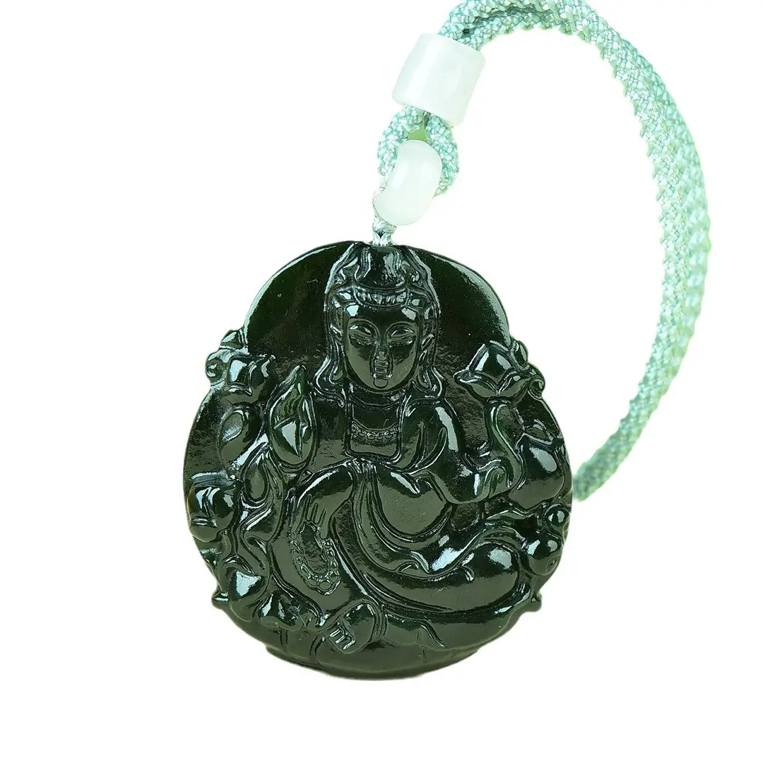 Auspicious Guanyin Jade Pendant for Men - Image 5