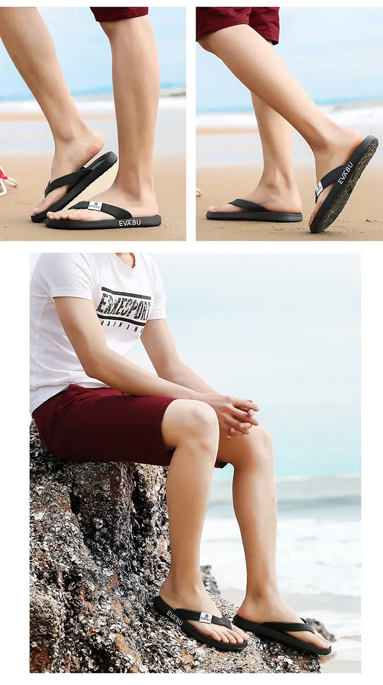 Jinjiang factory summer new flip flops wholesale men's non-slip soft bottom beach shoes EVA flip-flops ins fashion — feature 8