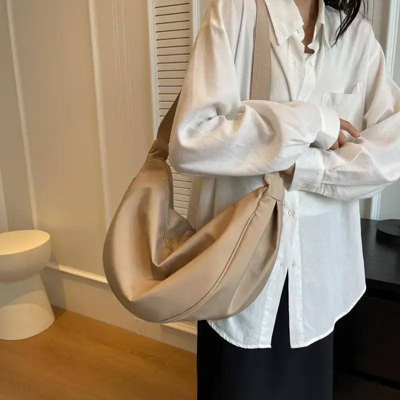 Women's Orange Canvas Shoulder Messenger Bag Large Capacity - Image 2