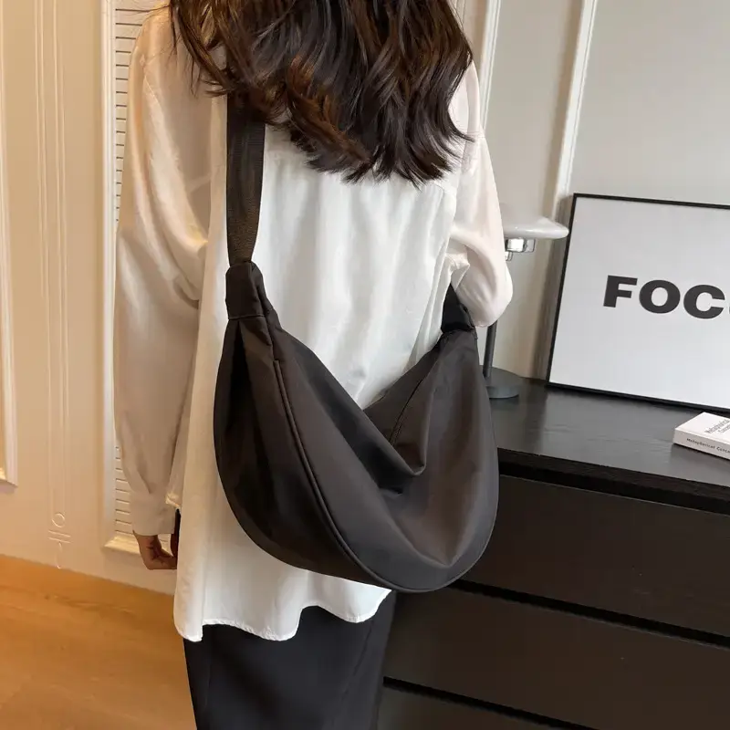Women's Orange Canvas Shoulder Messenger Bag Large Capacity - Image 3