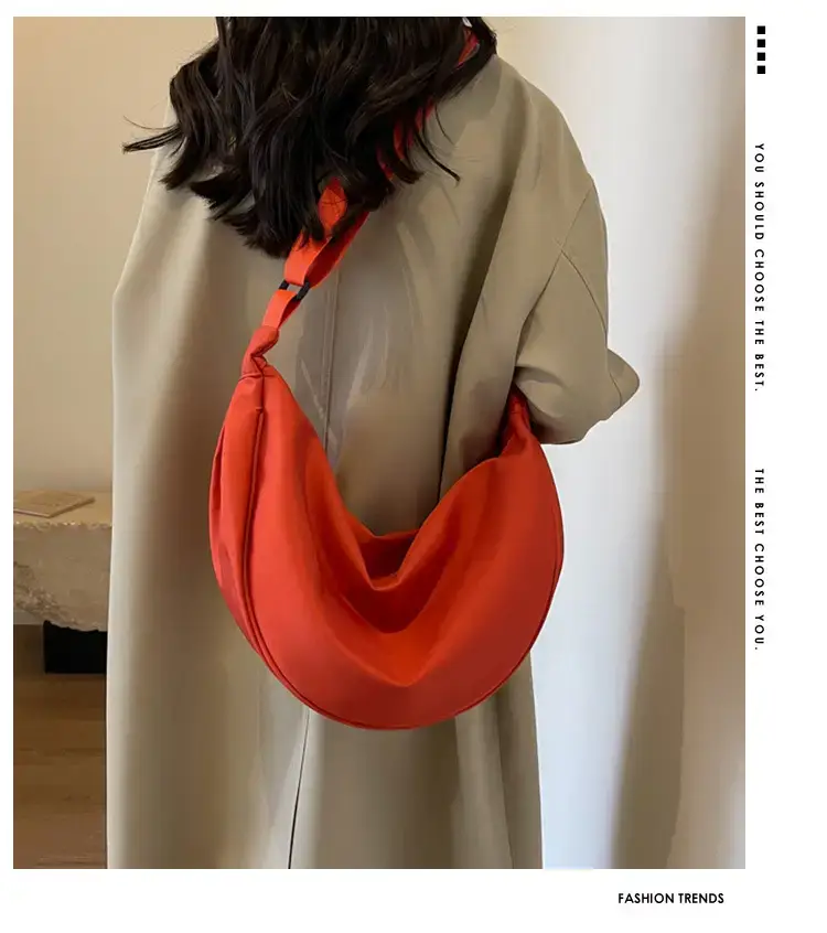 Women's Orange Canvas Shoulder Messenger Bag Large Capacity — feature 1