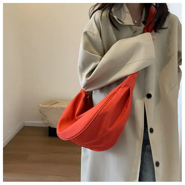 Women's Orange Canvas Shoulder Messenger Bag Large Capacity — feature 13