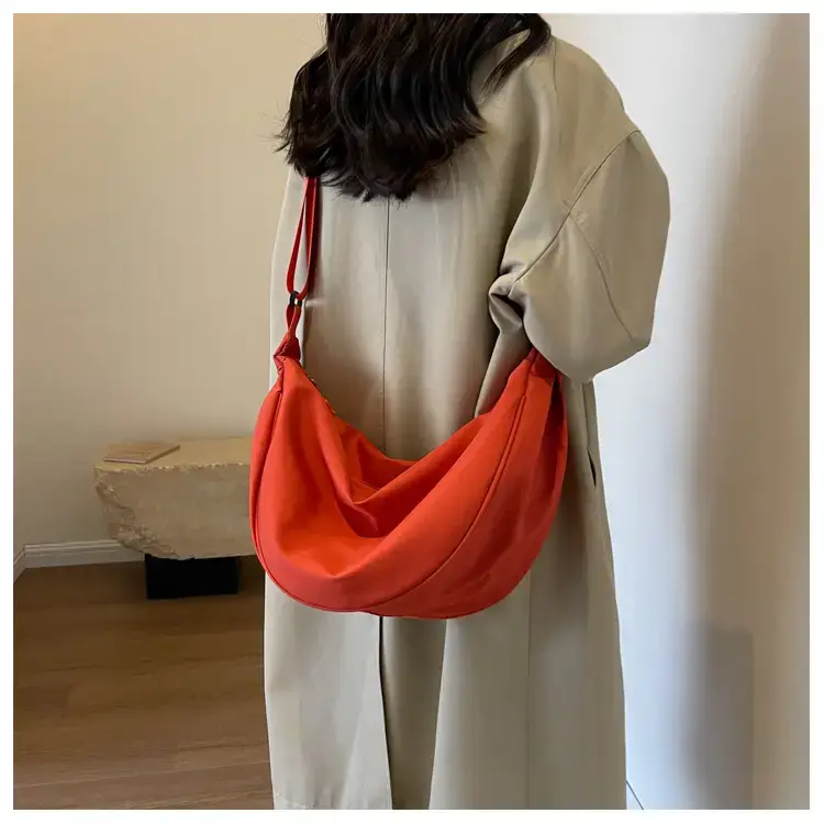 Women's Orange Canvas Shoulder Messenger Bag Large Capacity — feature 14