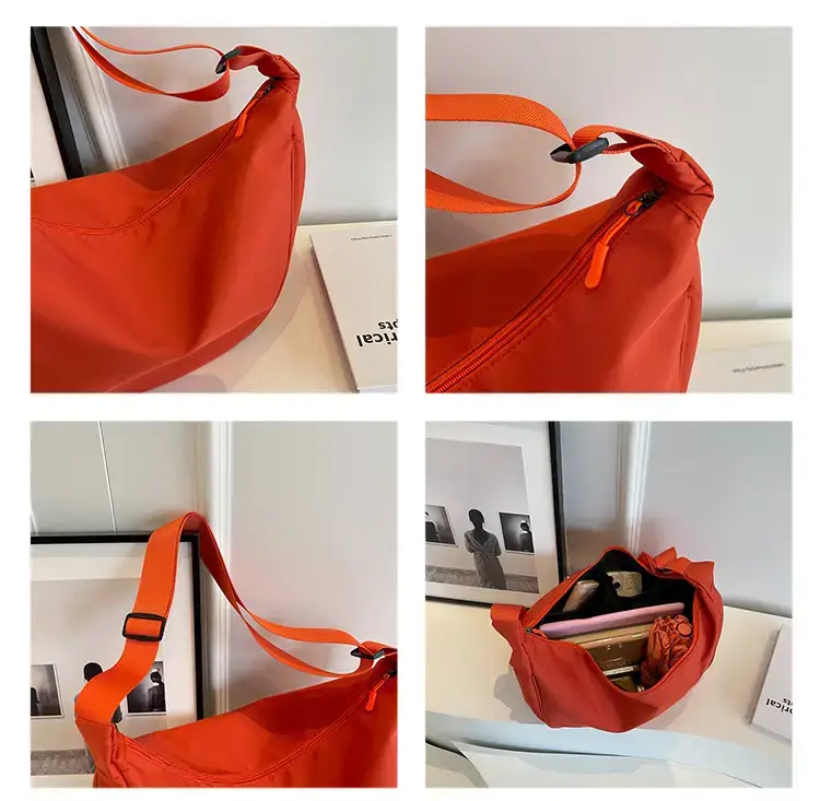 Women's Orange Canvas Shoulder Messenger Bag Large Capacity — feature 21