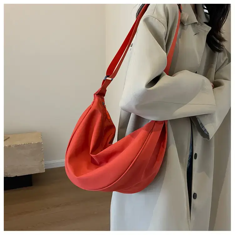 Women's Orange Canvas Shoulder Messenger Bag Large Capacity — feature 28