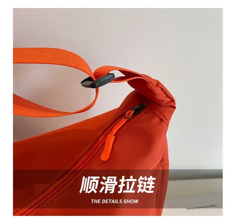 Women's Orange Canvas Shoulder Messenger Bag Large Capacity — feature 4