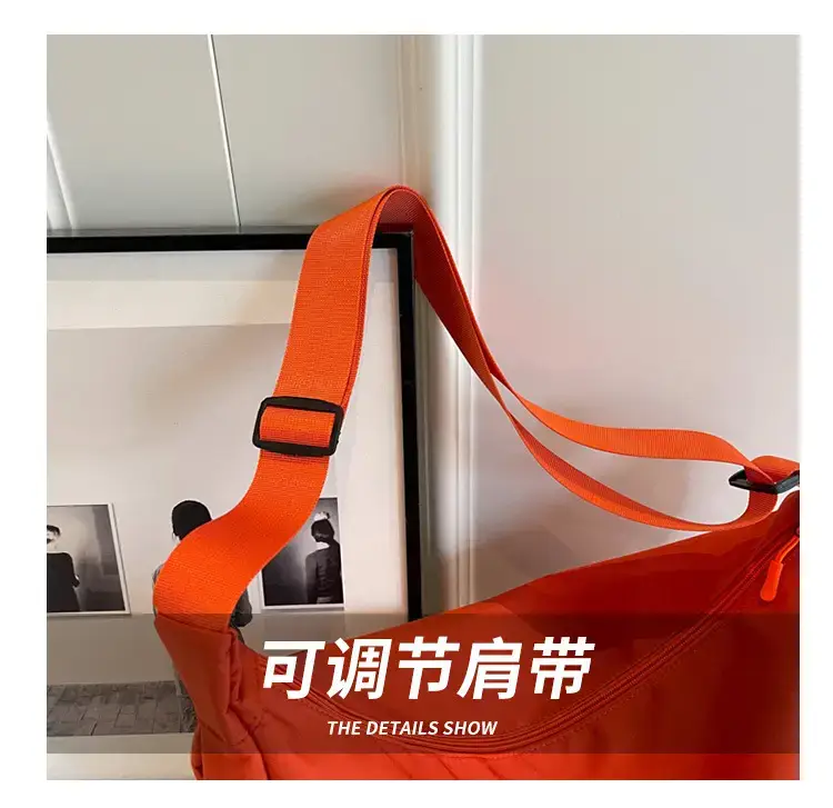 Women's Orange Canvas Shoulder Messenger Bag Large Capacity — feature 5