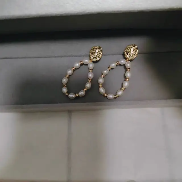 Vintage Hong Kong Pearl Earrings S925 Silver Niche Design - Image 3