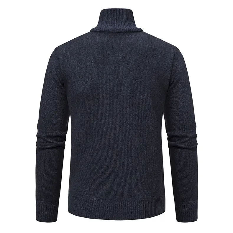 Men Grey Knit Hooded Zip Pullover Sweater — feature 13