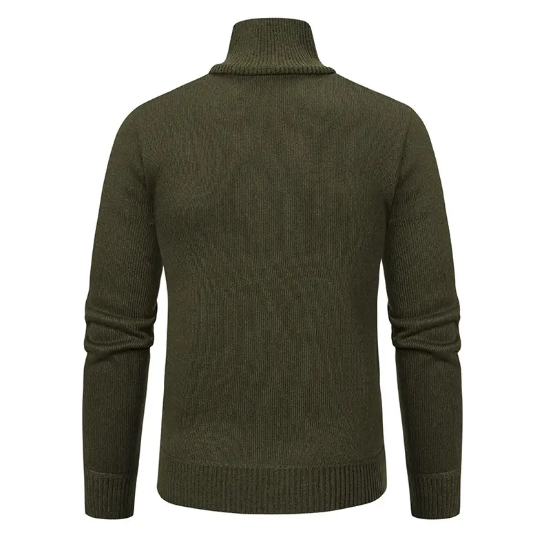 Men Grey Knit Hooded Zip Pullover Sweater — feature 16