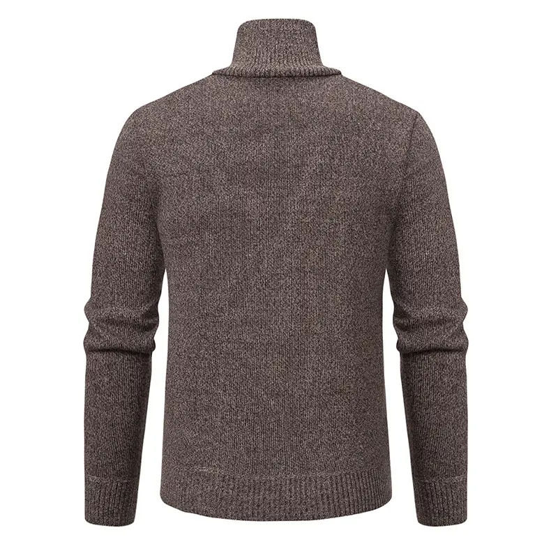 Men Grey Knit Hooded Zip Pullover Sweater — feature 19
