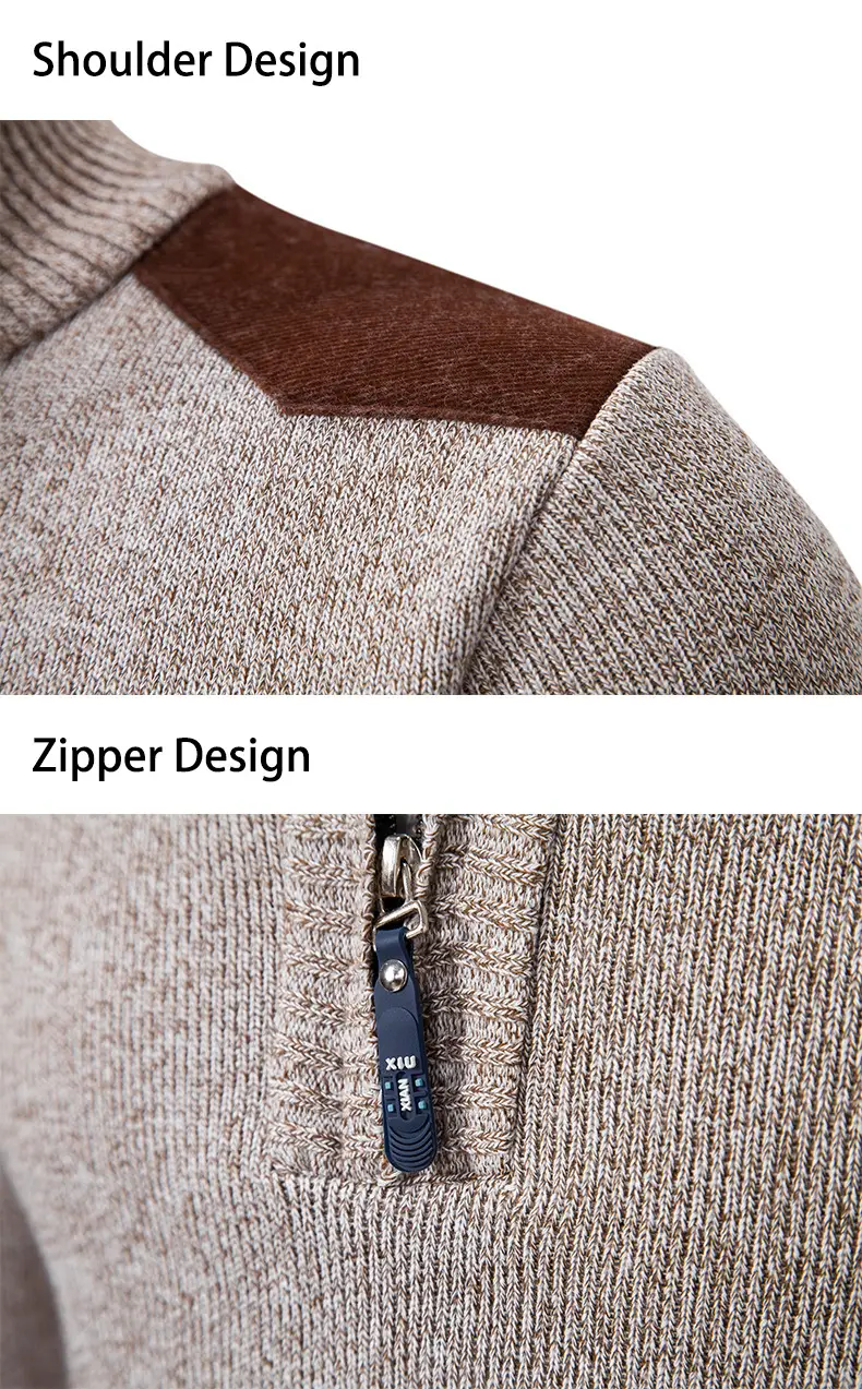 Men Grey Knit Hooded Zip Pullover Sweater — feature 20