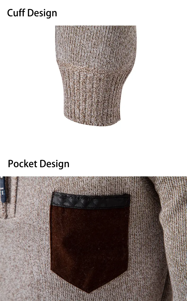 Men Grey Knit Hooded Zip Pullover Sweater — feature 21