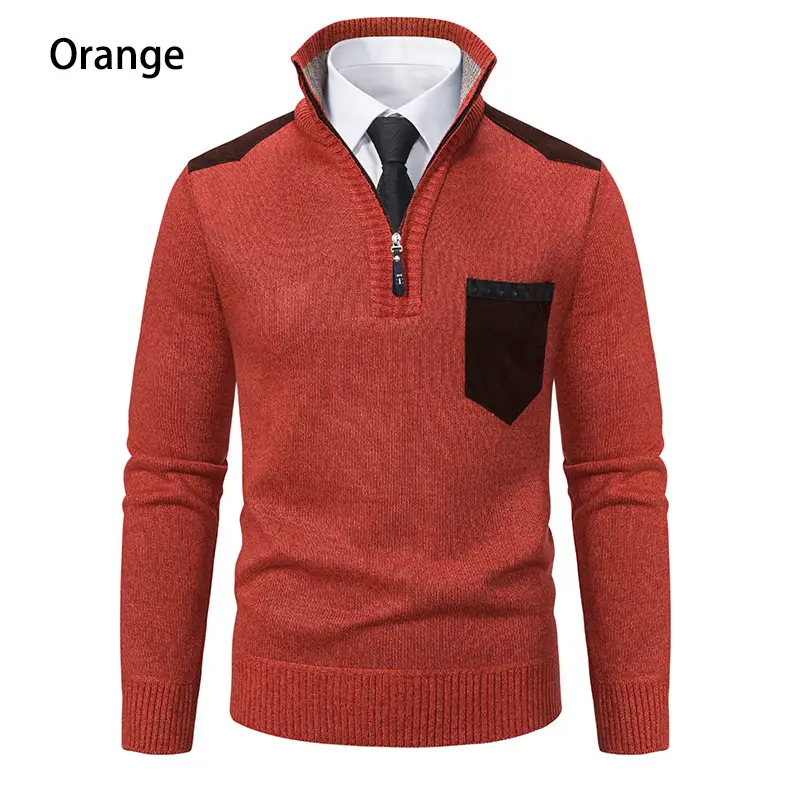 Men Grey Knit Hooded Zip Pullover Sweater — feature 8