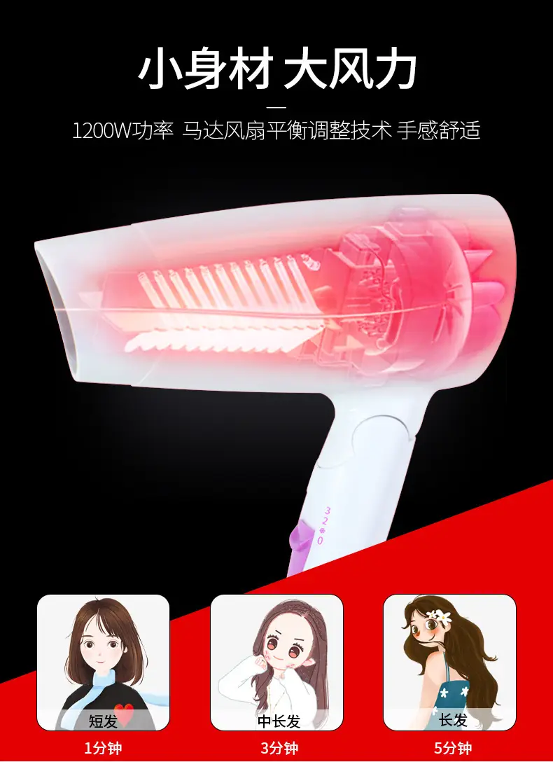 Kangfu 3120 Electric Hair Dryer 1200W Portable — feature 5