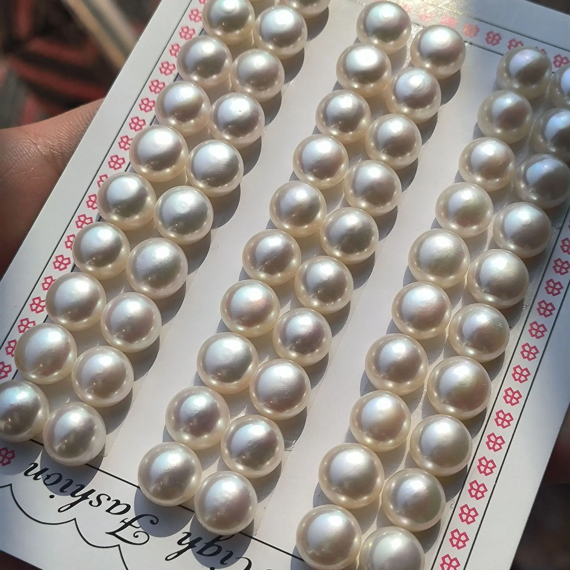 Freshwater Pearl Flat Round High Fat Beads 9-9.5mm — feature 10