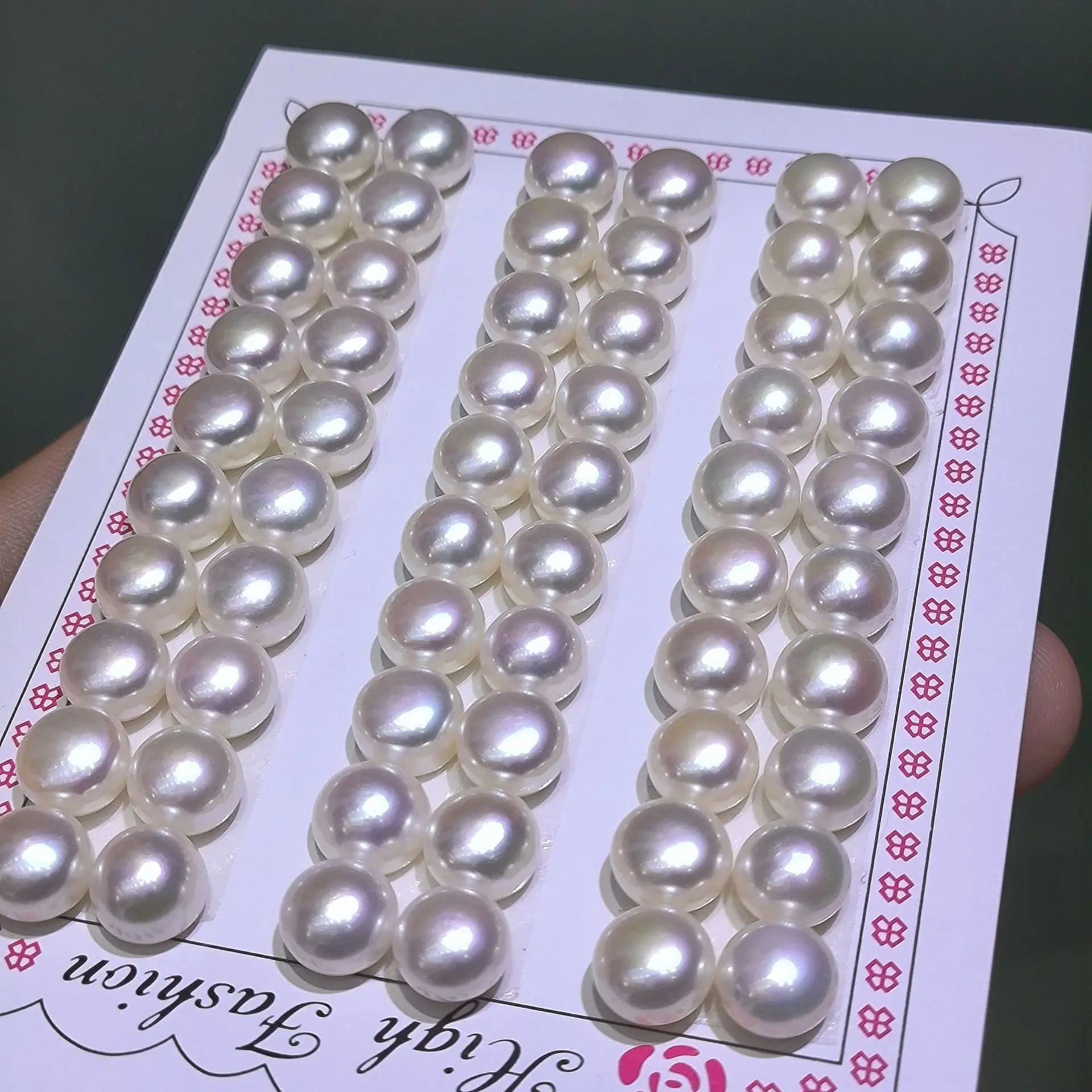 Freshwater Pearl Flat Round High Fat Beads 9-9.5mm — feature 8