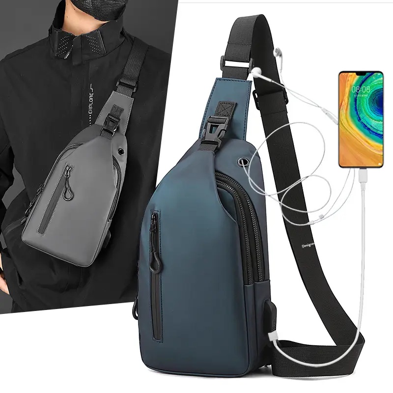 Men's Black Shoulder Messenger Bag Large Capacity Casual Versatile - Image 6