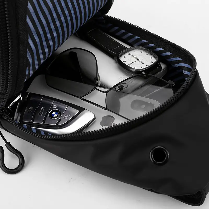 Men's Black Shoulder Messenger Bag Large Capacity Casual Versatile — feature 11