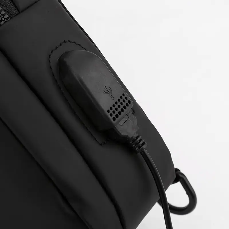 Men's Black Shoulder Messenger Bag Large Capacity Casual Versatile — feature 15