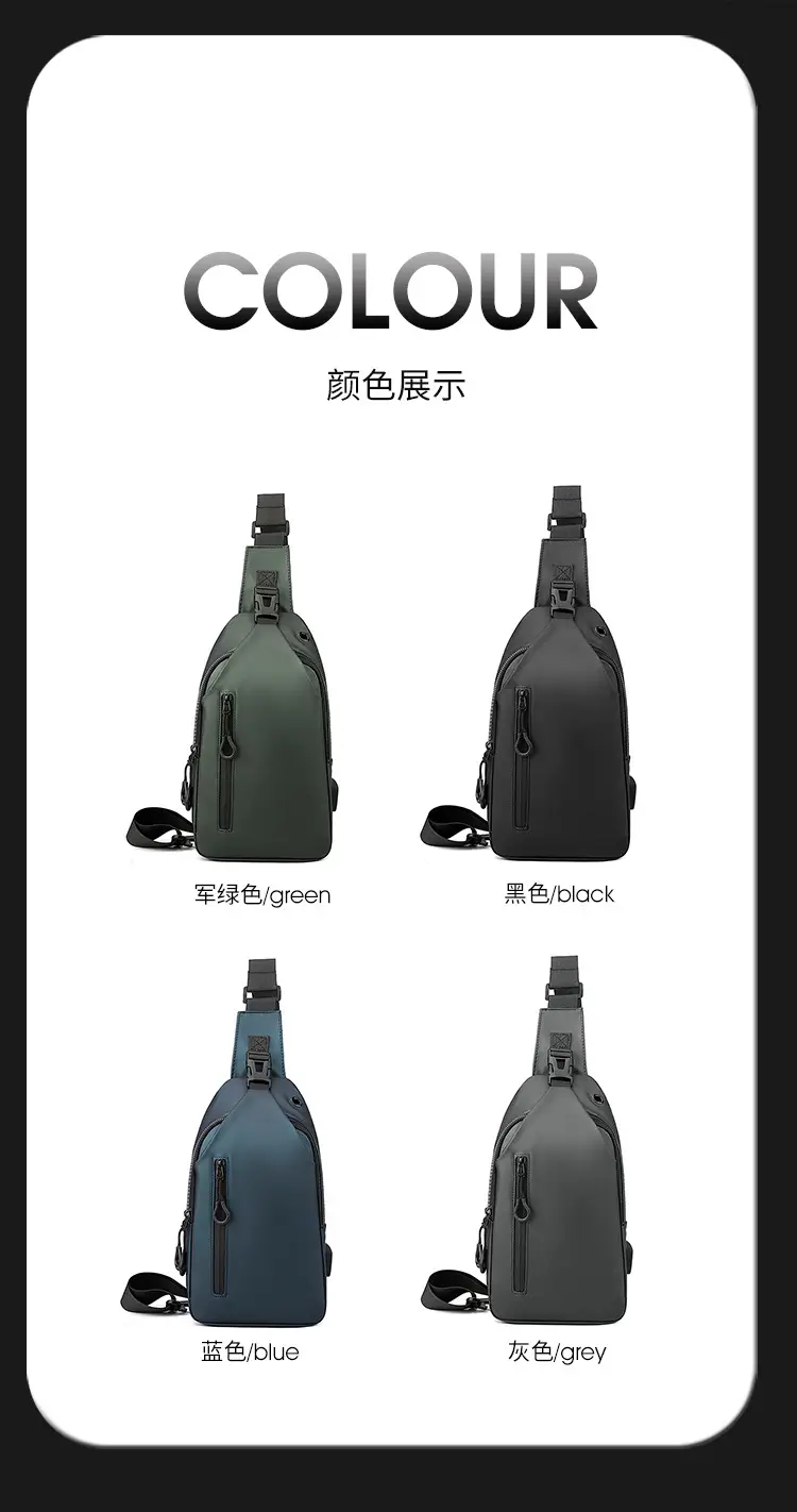 Men's Black Shoulder Messenger Bag Large Capacity Casual Versatile — feature 4
