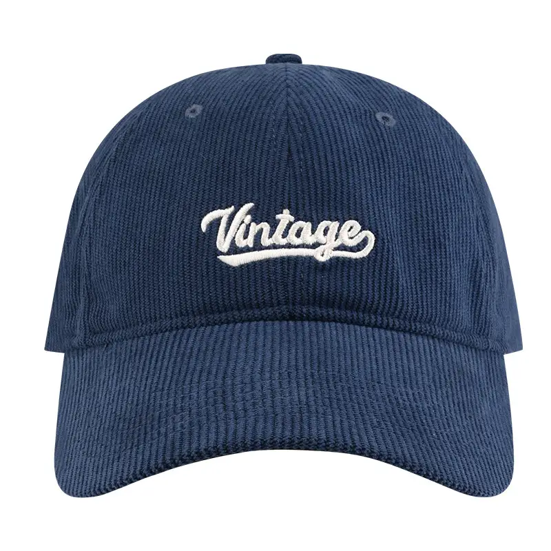 Women Corduroy Baseball Cap Vintage Logo Deep Blue 2023 - Image 8