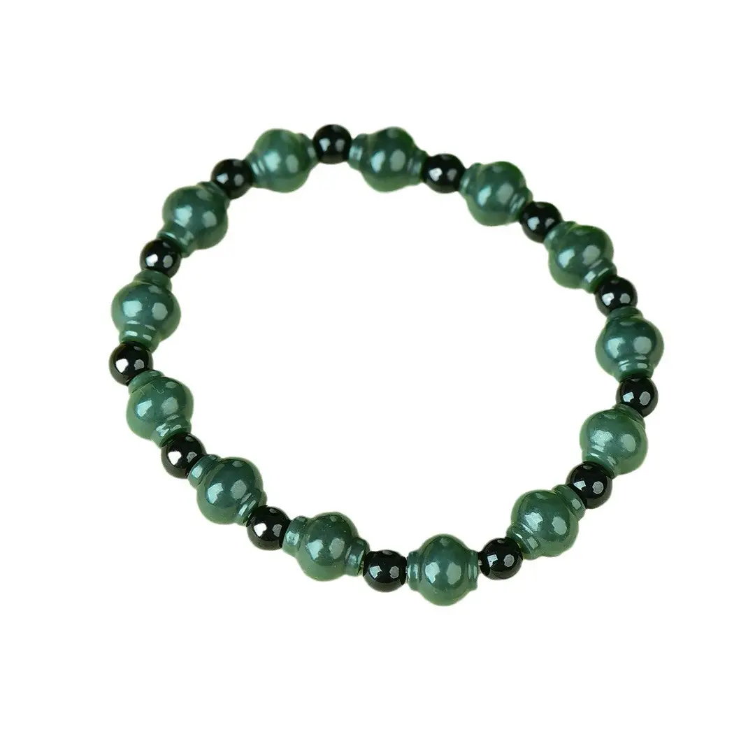 Hetian Jade Lantern Bracelet Black Beads - Image 5