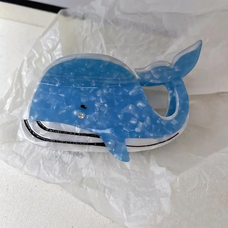 Green Marine Shark Acetate Hairpin Clip — feature 7