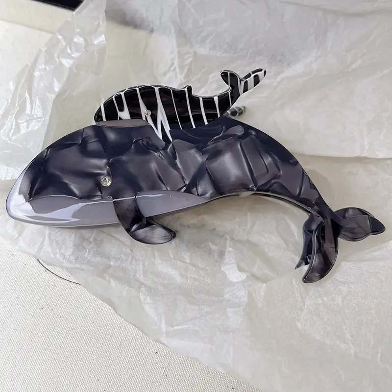 Green Marine Shark Acetate Hairpin Clip — feature 8