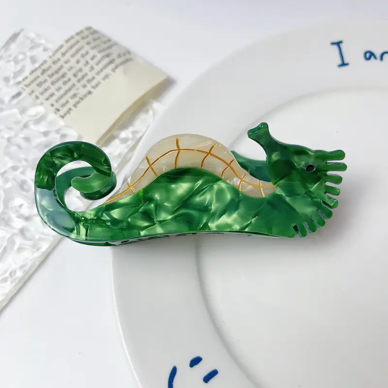 Green Marine Shark Acetate Hairpin Clip - Image 36