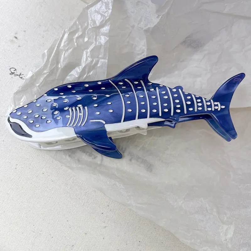 Green Marine Shark Acetate Hairpin Clip - Image 6