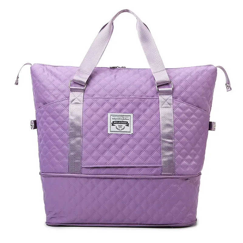 Pink Quilted Travel Bag Large Capacity Yoga Sports Bag - Image 5