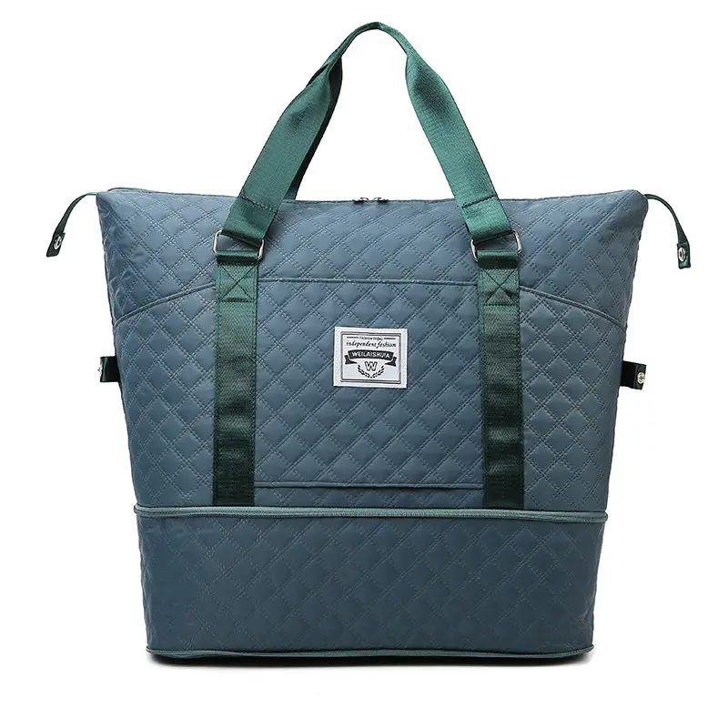 Pink Quilted Travel Bag Large Capacity Yoga Sports Bag - Image 6